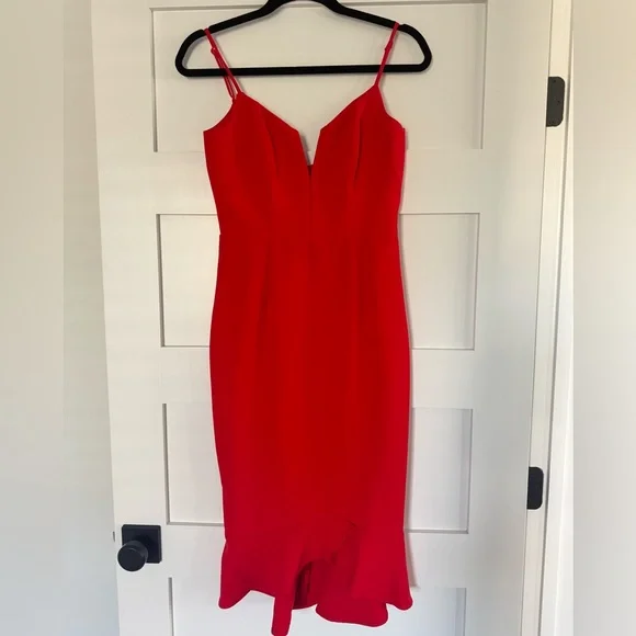 bardot fire red dress NWT BARDOT TALULLAH MINI DRESS IN FIRE RED SIZE 4 XS